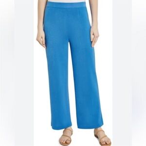 Misook Soft Pull-On Wide Leg Knit Pants in French Blue small
